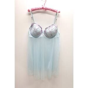 Fashion Bug Lingerie Babydoll Nightie Sheer Chiffon Negligee Built in Bra 4X